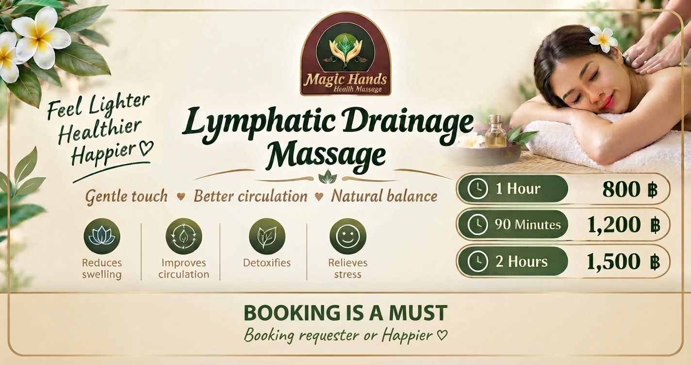 Lymphatic Drainage Massage in Mae Nam at Magic Hands Health Massage.
